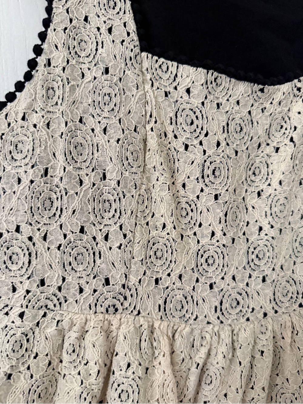 🌻5/$16🌻Girls Lace Overlay Sleeveless Dress with Black Trim - Picture 2 of 4